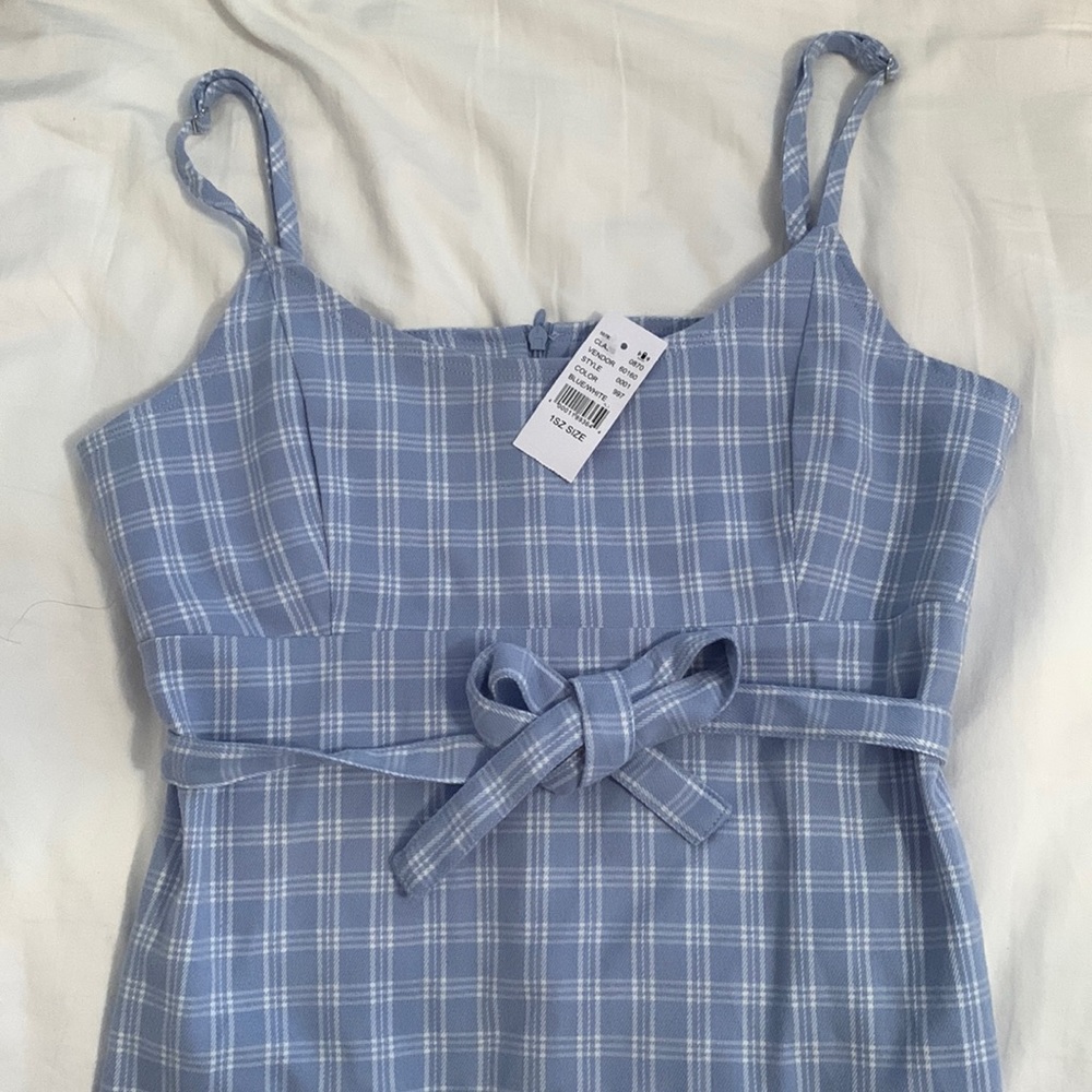 NWT Brandy Melville Blue Plaid Dress